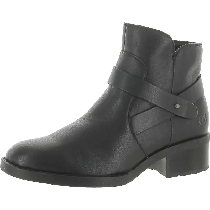 Born Womens Tori Leather Ankle Booties Retro Plimsoll Style  