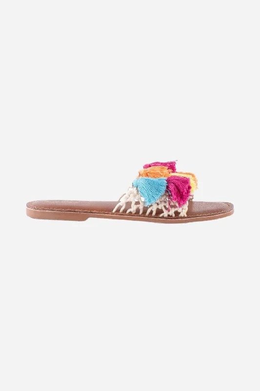 Seychelles Camellia Macrame Tassel Sandals in Rainbow Strap - Up Sandal Resort Style Seychelles Camellia Macrame Tassel Sandals in Rainbow Strap - Up Sandal Resort Style