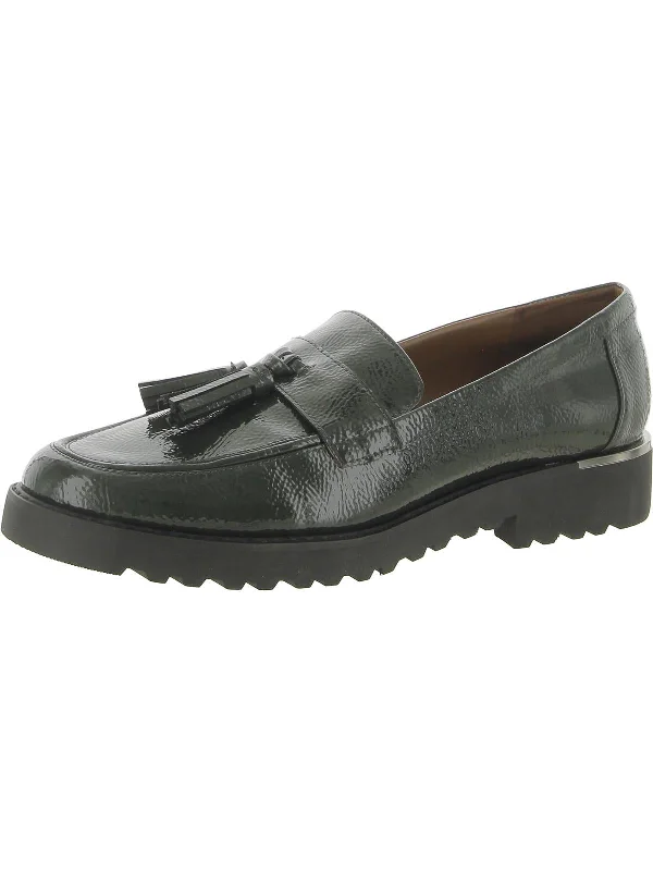 Carolynn Womens Patent Dressy Loafers Rubber - Sole Plimsoll Look  