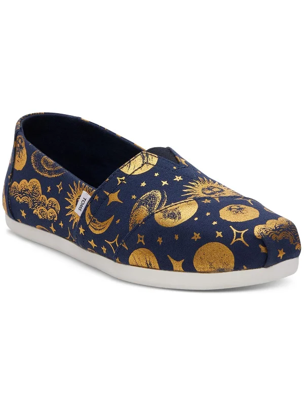 CELESTIAL PRINT Womens Laceless Flat Loafers Casual Loafer Style          
