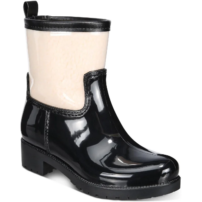 Charter Club Womens Truddy Faux Fur Round Toe Rain Boots Vintage Oxford Appeal 