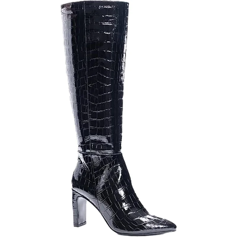 Chinese Laundry Womens Evanna Patent Tall Knee-High Boots Hemp - Material Shoe Style  