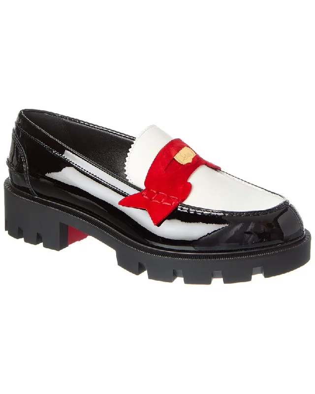 Christian Louboutin Penny Lug Leather Loafer Desert Boot Utility Style  