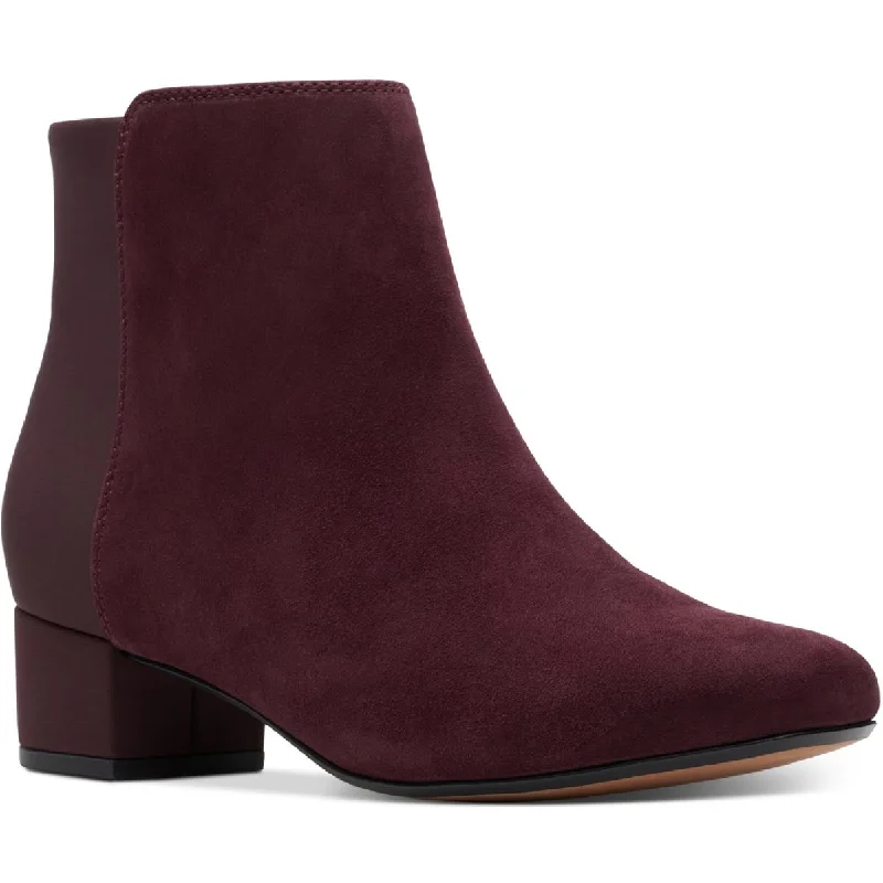 Clarks Cloudsteppers Women's Chartli Valley Block Heel Ankle Bootie Aesthetic  