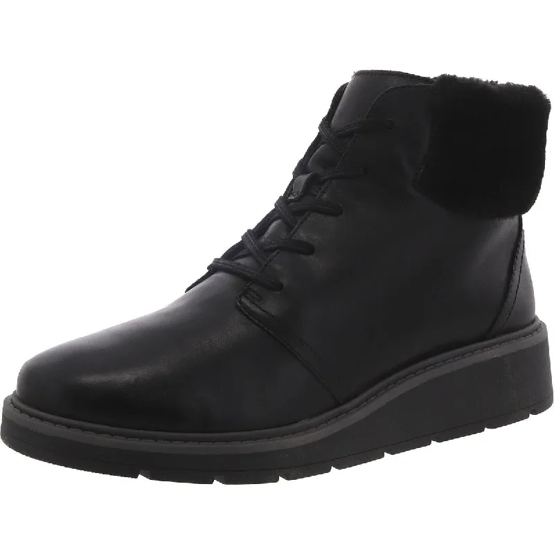 Clarks Womens Andie Go Leather Lace Up Ankle Boots Desert Boot Utility Style  
