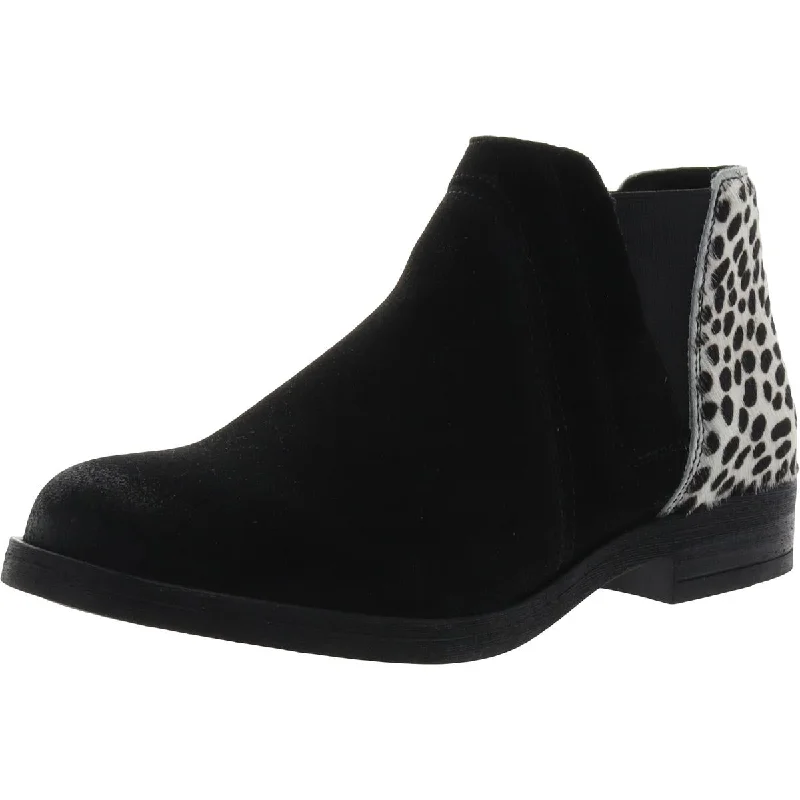 Clarks Womens Beat Leather Ankle Boots Rubber - Sole Plimsoll Look  