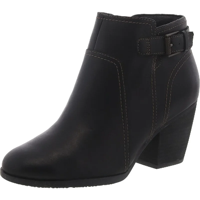 Clarks Womens Bergen Vibe Leather Zip Up Ankle Boots Artisan - Crafted Loafer Style  
