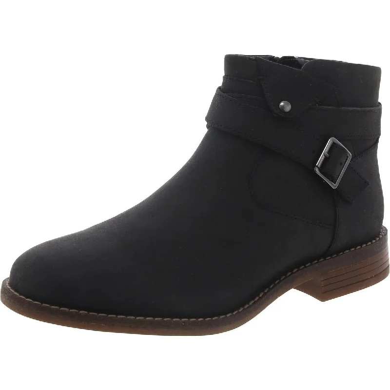Clarks Womens Brean Strap Leather Block Heel Ankle Boots Quick - Dry Hiking Shoe Style   