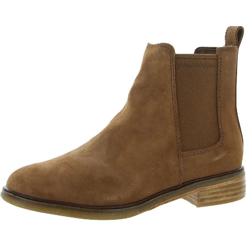 Clarks Womens Clarkdale Arlo Suede Pull On Chelsea Boots Striped Shoe Style  