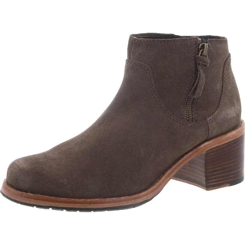Clarks Womens Clarkdale Dawn Suede Block Heel Booties Neon - Accent Sneaker Look  