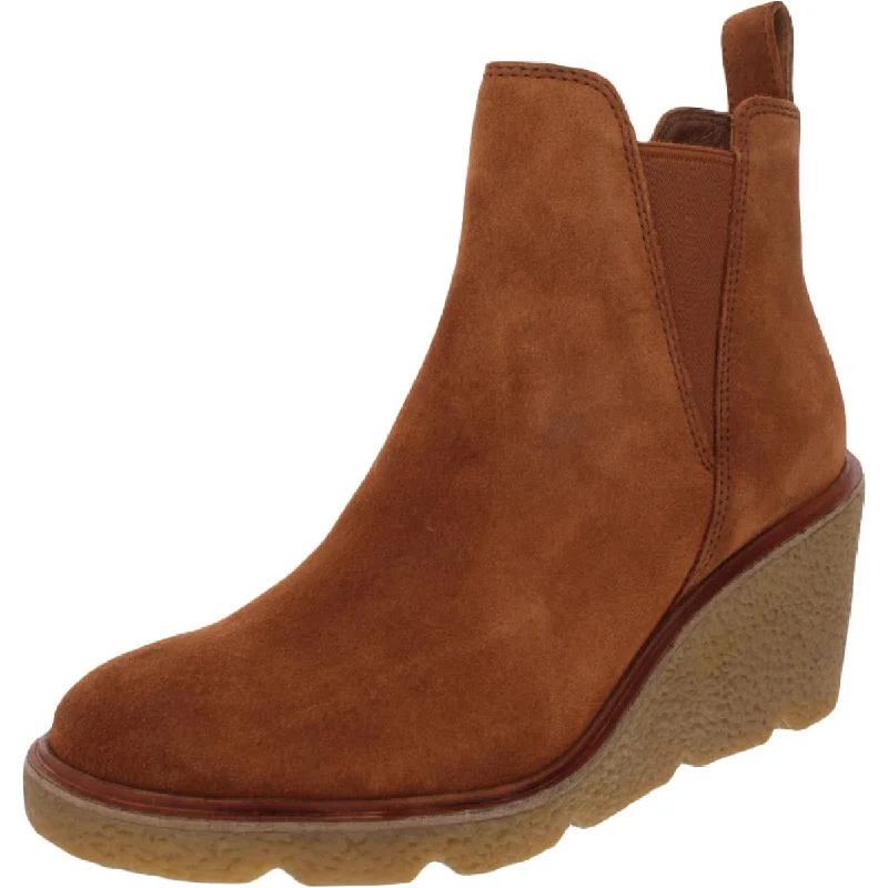 Clarks Womens Clarkfordtop Cushioned Footbed Ankle Wedge Boots Open - Lacing Derby Look  