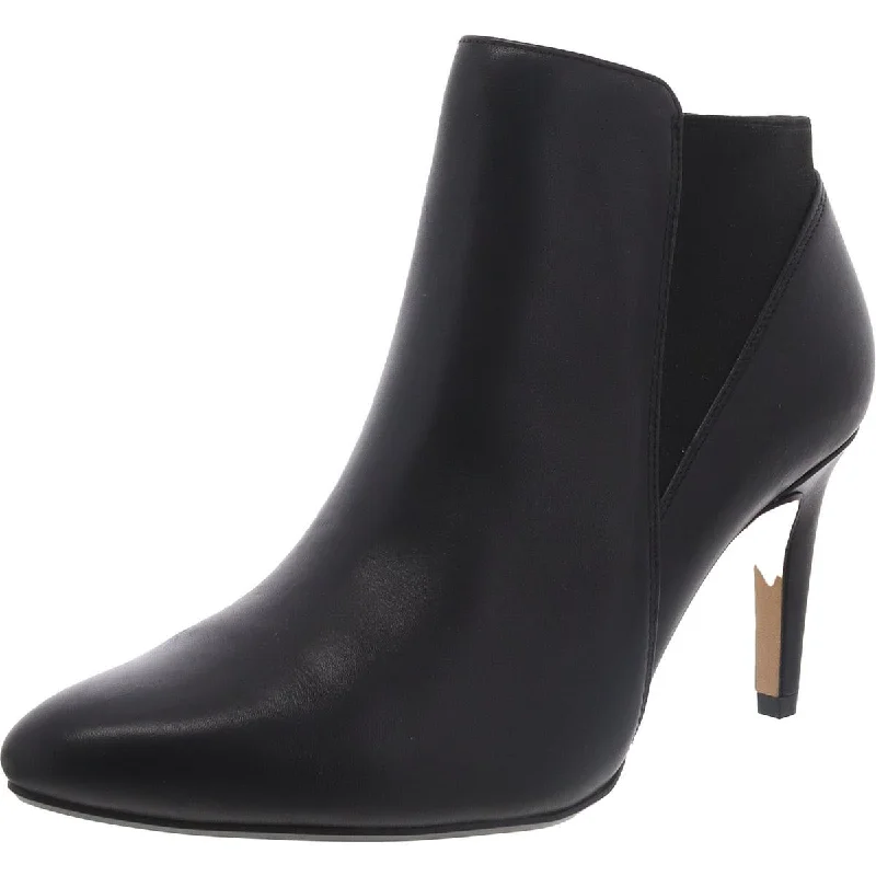Clarks Womens Laina Violet Leather Almond Toe Ankle Boots Smart - Shoe Functionality Style  