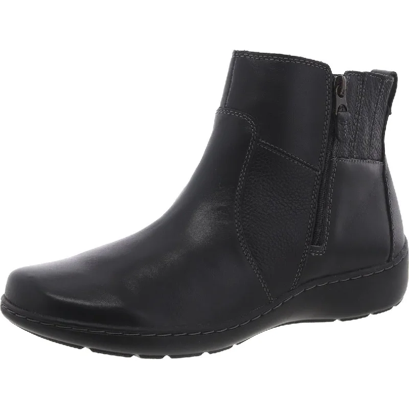 Clarks Womens Leather Flat Ankle Boots Artisan - Crafted Loafer Style  