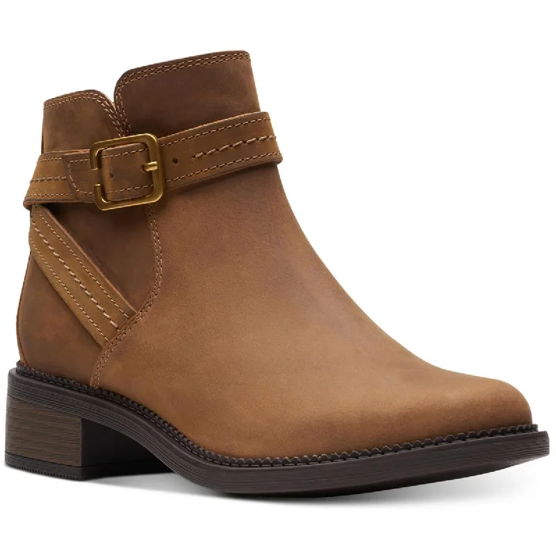 Clarks Womens Maye Strap Suede Round Toe Ankle Boots Moccasin Soft - Sole Style  