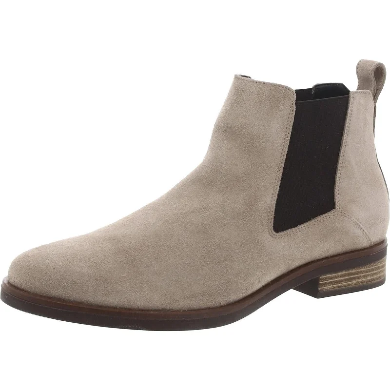 Clarks Womens Memi Top Suede Slip On Ankle Boots Chunky Platform Sneaker Style  