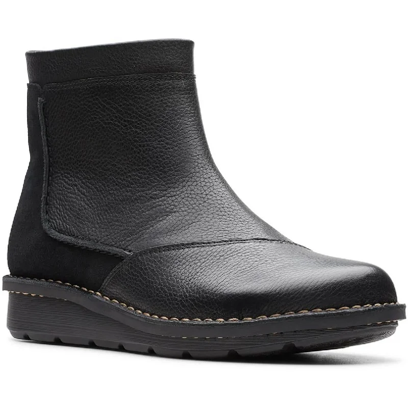 Clarks Womens Michela Petal Leather Comfort Ankle Boots Zip - Up Boot Style  