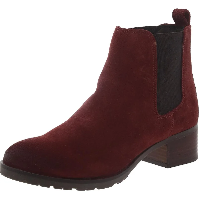Clarks Womens Mila Top Suede Pull On Ankle Boots Vintage Oxford Appeal 