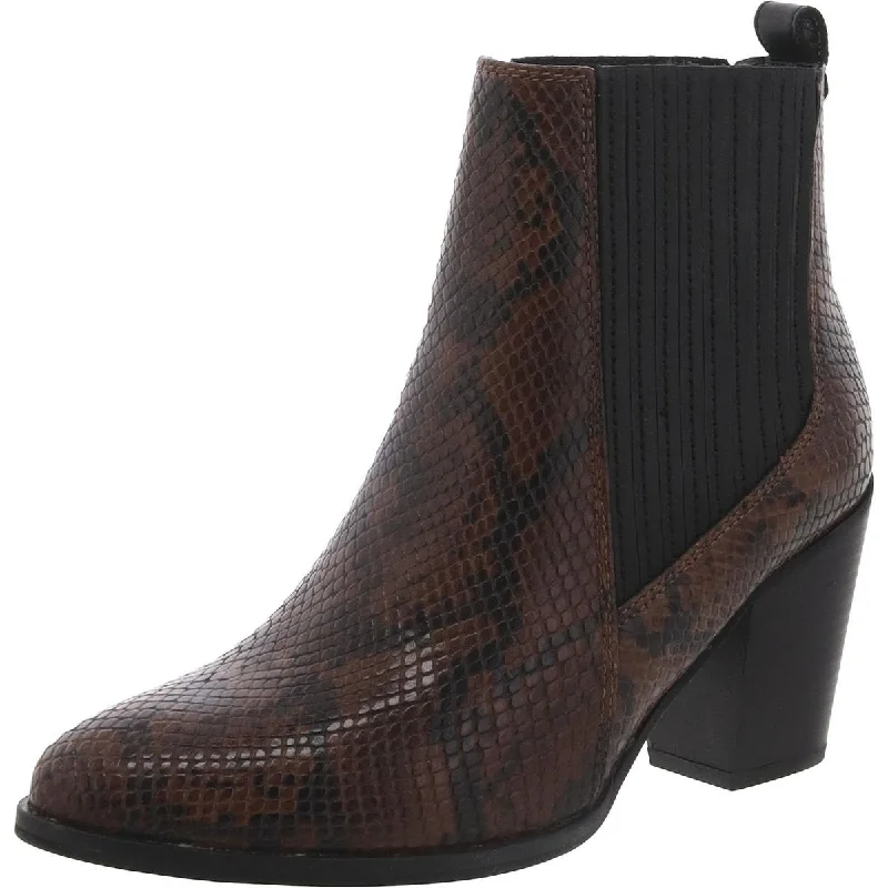 Clarks Womens WEST LO Leather Block heel Ankle Boots Tailored Oxford Style 