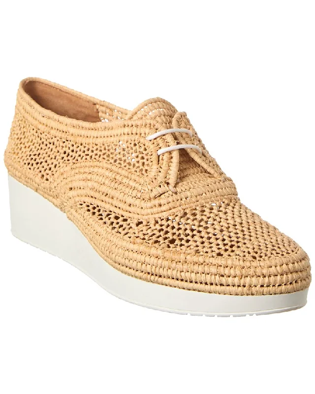 Clergerie Vicole1 Raffia Oxford Dressy Chelsea Boot Style 