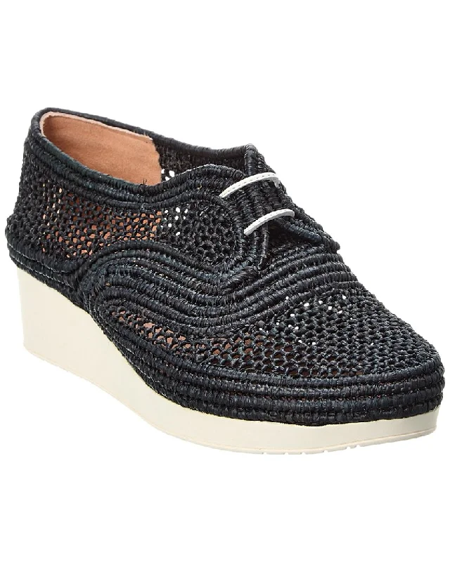 Clergerie Vicolek Raffia Oxford Metallic Trim Shoe Design  