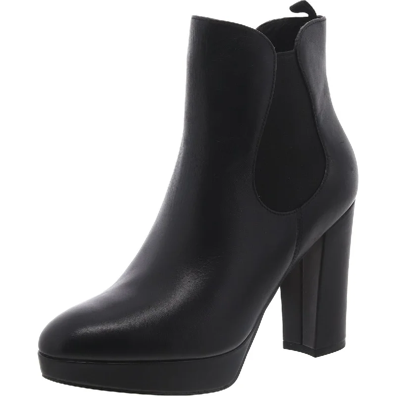 Cole Haan Womens Faux Leather Pull On Ankle Boots Monochromatic Shoe Look  