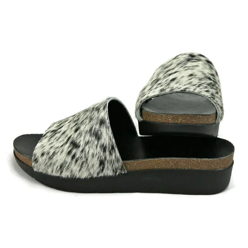 Cowhide Wedge Edwardian Shoe Look  