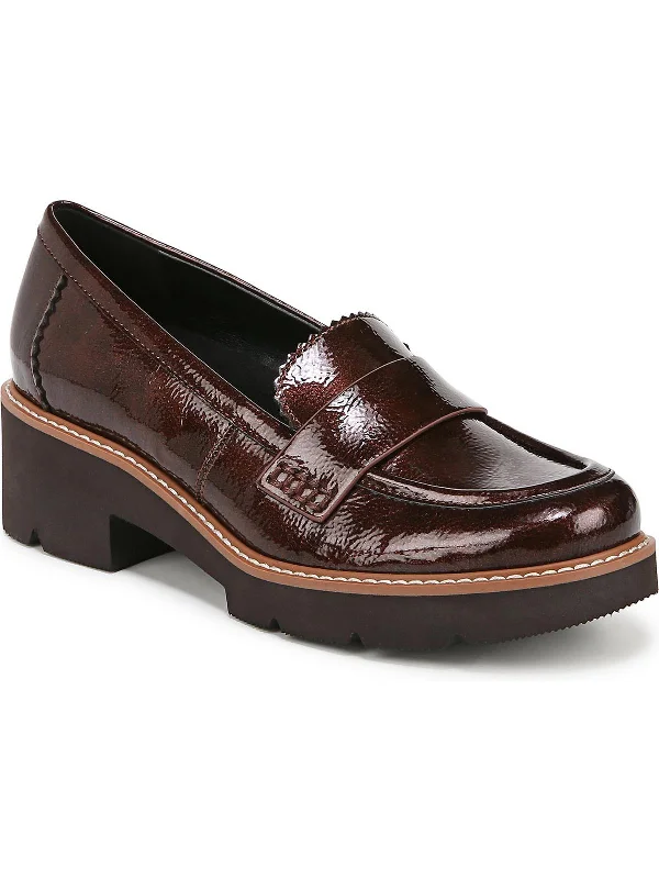 Dakota Womens Patent Slip-On Loafers Slide Sandal Beach Style  