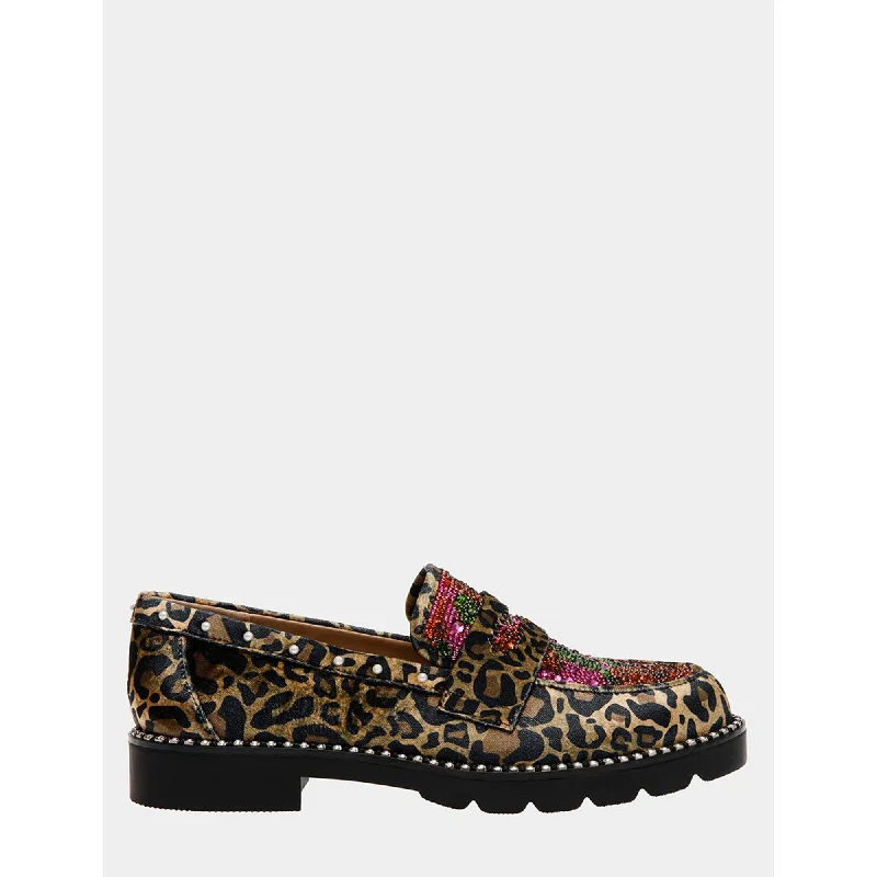 Darian Leopard Multi Loose - Fit Slipper Style  