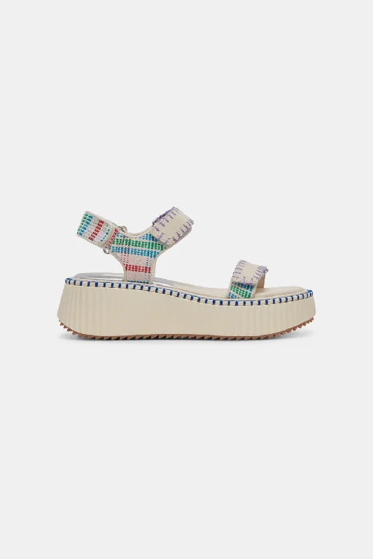 Dolce Vita Debra Sandals in Ivory Multi Nubuck Inflatable Shoe Look 