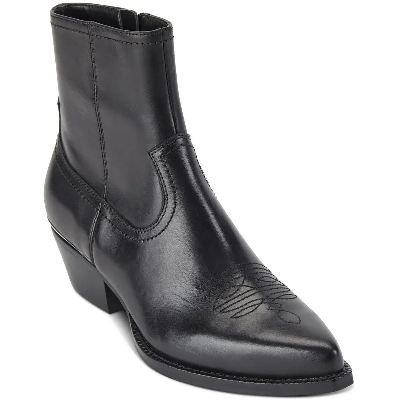 DKNY Womens Lukas Cowboy Leather Embroidered Cowboy, Western Boots Bespoke Shoe Aesthetic 