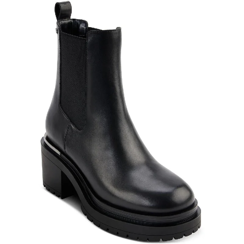 DKNY Womens Patria    Block Heel Chelsea Boots Minimalist Sneaker Style  