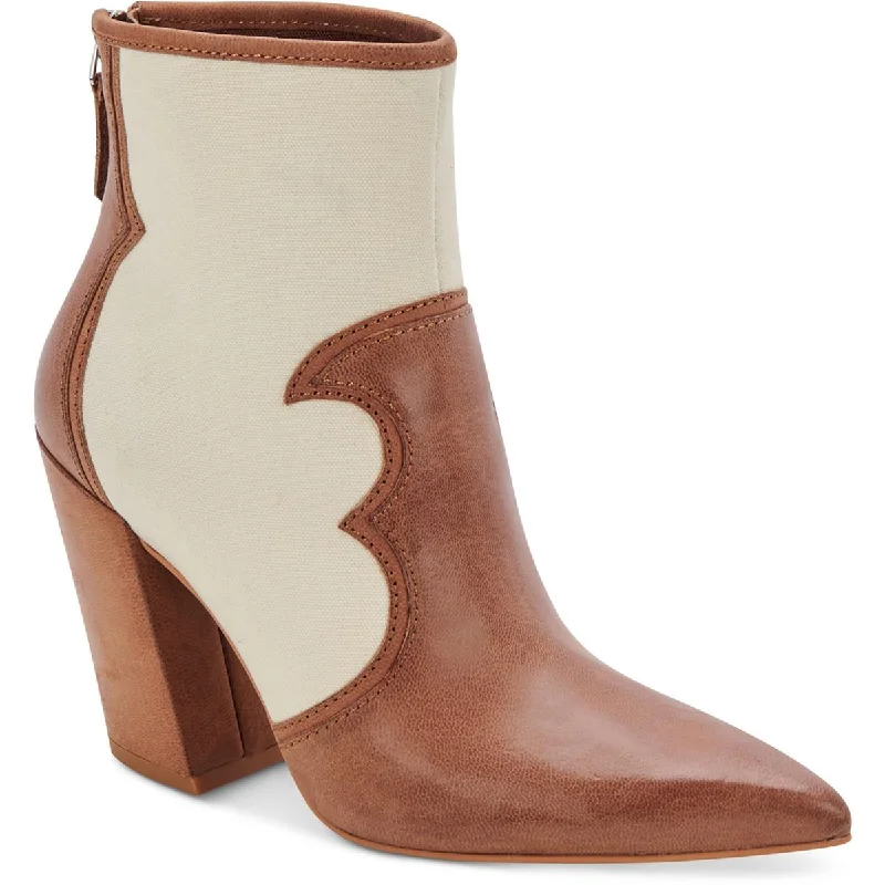 Dolce Vita Womens Noraya Leather Pointed Toe Booties Single - Buckle Monk Look  