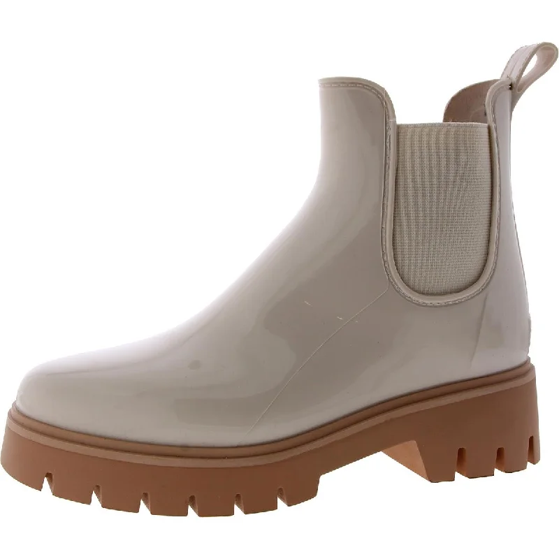 Dolce Vita Womens Patent Outdoor Rain Boots Comfortable Derby Style  