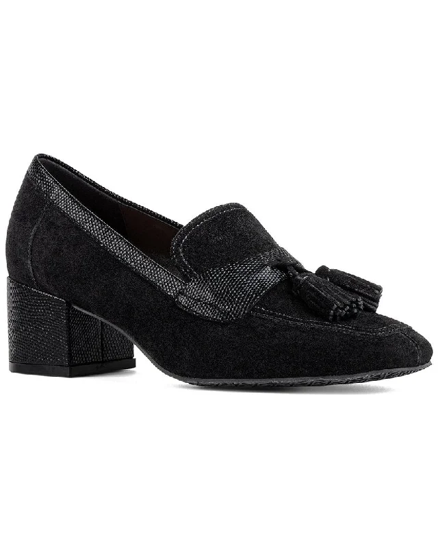 Donald Pliner Kressida Leather Loafer Retro Plimsoll Style  
