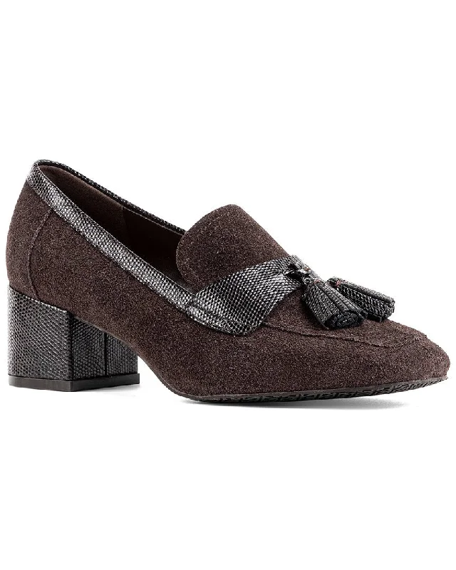 Donald Pliner Kressida Leather Loafer Edwardian Shoe Look  