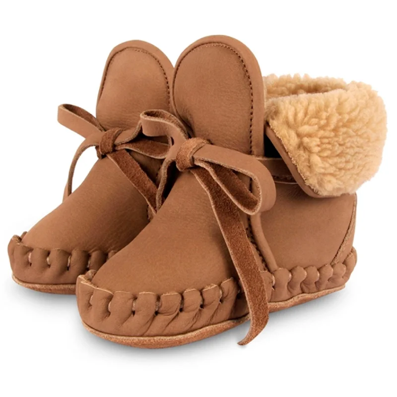 Donsje Baby Jaya Lining Truffle Nubuck Beaded Moccasin Design 