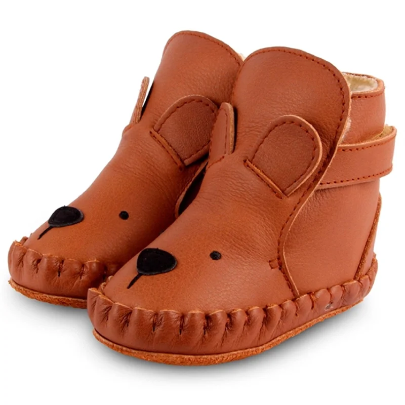 Donsje Baby Kapi Classic Lining Bear Cognac Slide Sandal Beach Style  