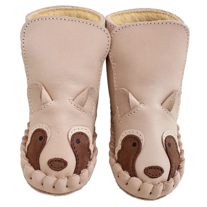 Donsje Baby Kapi Special Lining Futter Racoon Ivory Classic Leather Embroidered Cowboy Boot Design  
