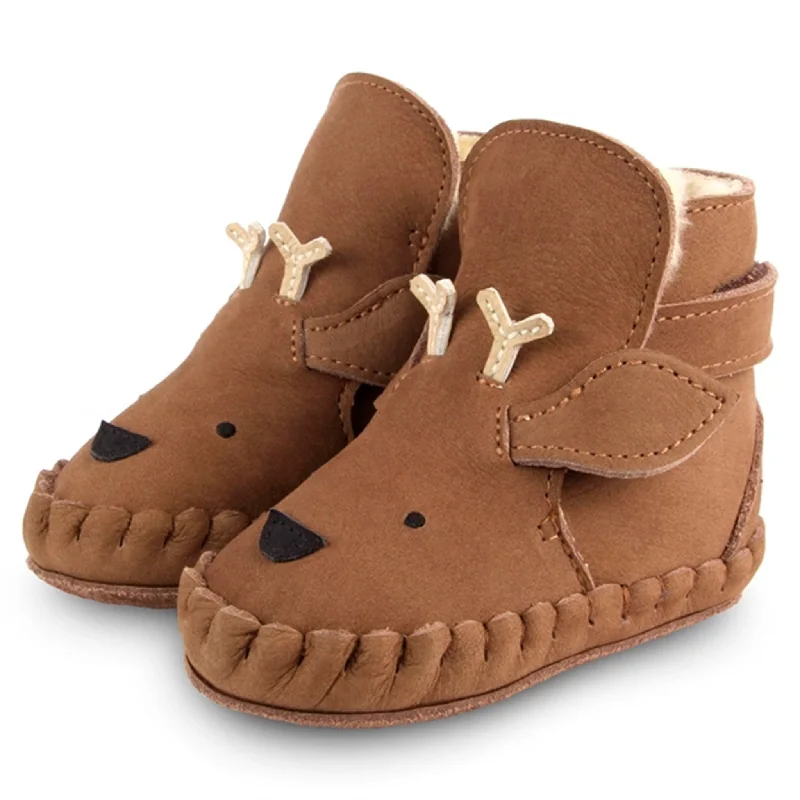 Donsje Baby Kapi Special Lining Stag Hazelnut Nubuck Elastic - Sided Chelsea Look  