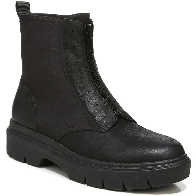 Dr. Scholl's Shoes Womens Chroma Leather Combat Mid-Calf Boots Single - Buckle Monk Look  
