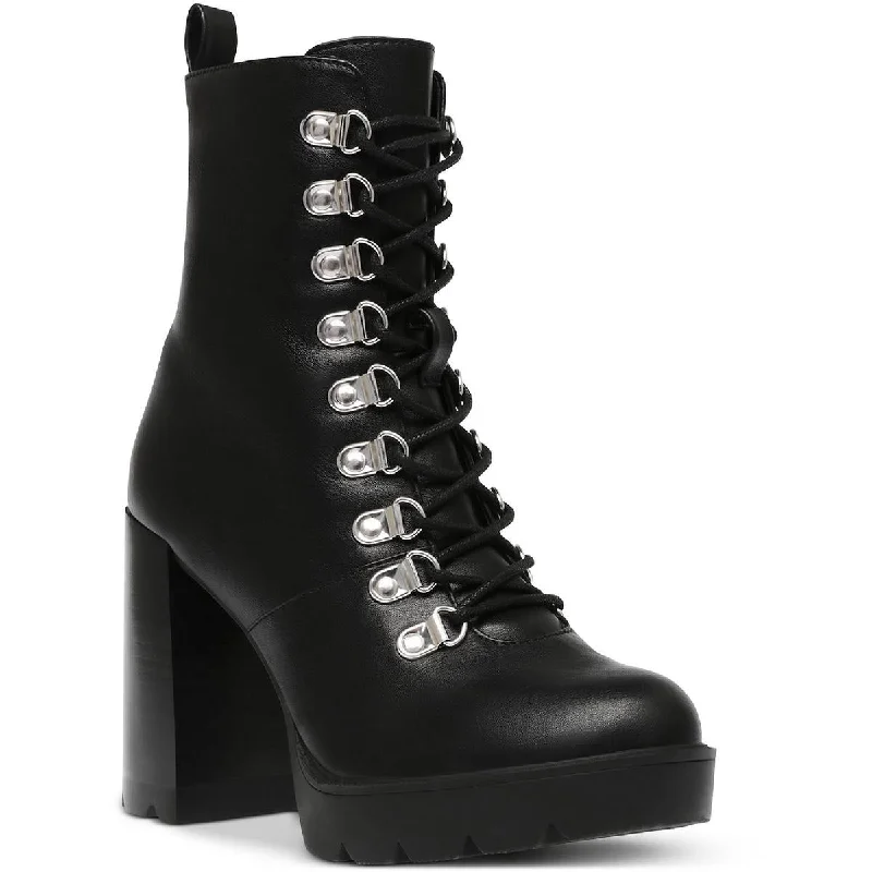 DV By Dolce Vita Womens Dreek Faux Leather Ankle Combat & Lace-up Boots Hemp - Material Shoe Style  