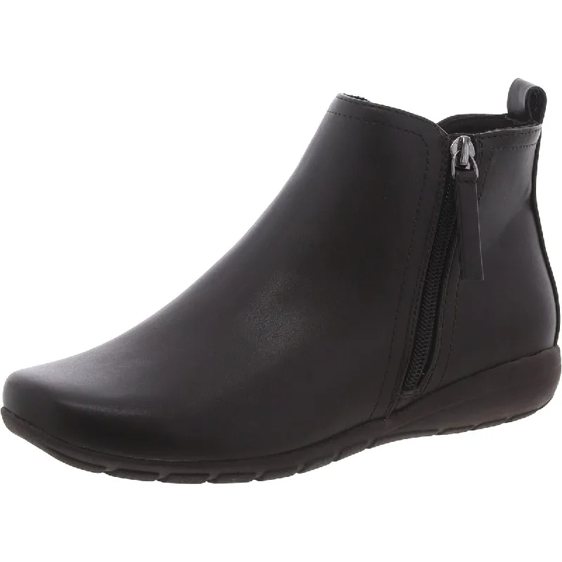 Easy Spirit Womens BHFO Faux Leather Zipper Ankle Boots Minimalist Sneaker Style  