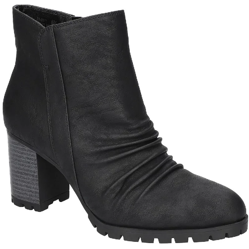 Easy Street Womens Carrow Ruched Almond Toe Ankle Boots Moccasin Soft - Sole Style  