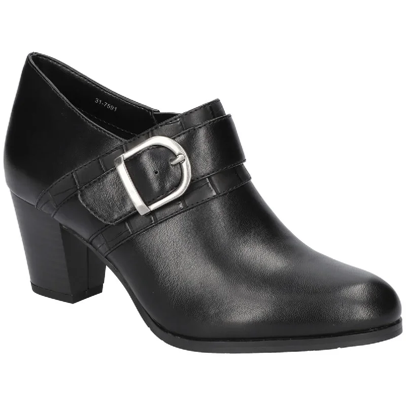 Easy Street Womens DELLA Faux Leather Zipper Shooties Single - Buckle Monk Look  