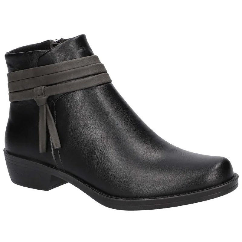 Easy Street Womens Fernanda Faux Leather Booties Ankle Boots Single - Buckle Monk Look  