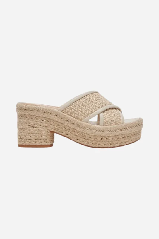 Dolce Vita Eldora Heels in Natural White Raffia Bespoke Shoe Aesthetic 