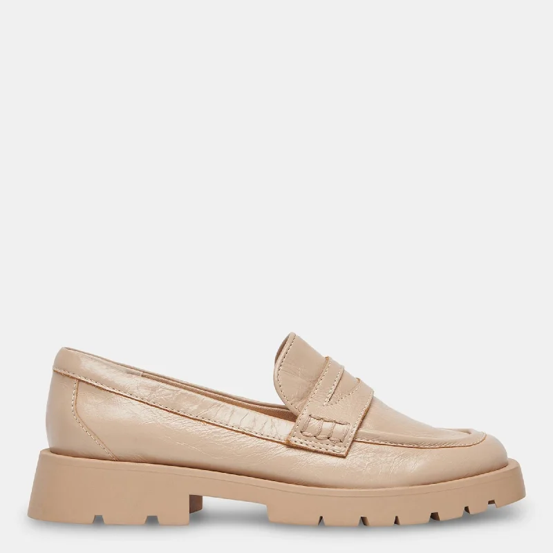 Elias Wide Flats Sesame Crinkle Patent Victorian - Era Boot Style  