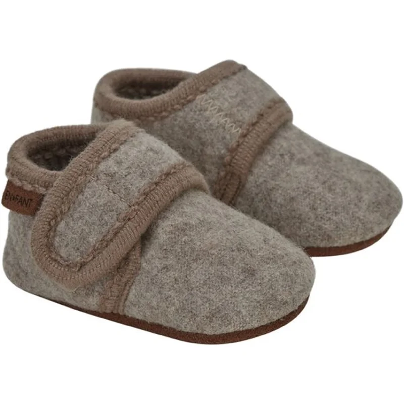 En Fant Baby Wool Slippers Sand Melange Performance Running Sneaker Look  