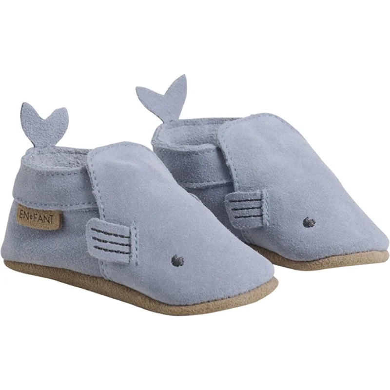 En Fant Slippers Suede Dusty Blue Inflatable Shoe Look 
