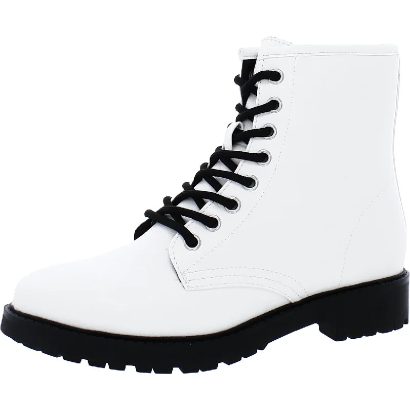 Esprit Womens Shelby Faux Leather Pull On Combat & Lace-up Boots Hiking Boot Durability Style  